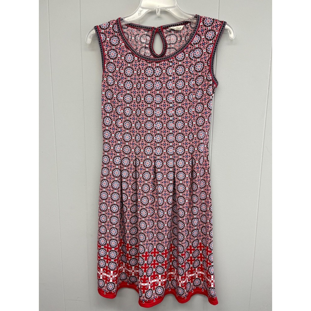 Max Studio Dress Casual Fit & Flare - Red / Blue / White Sz XS